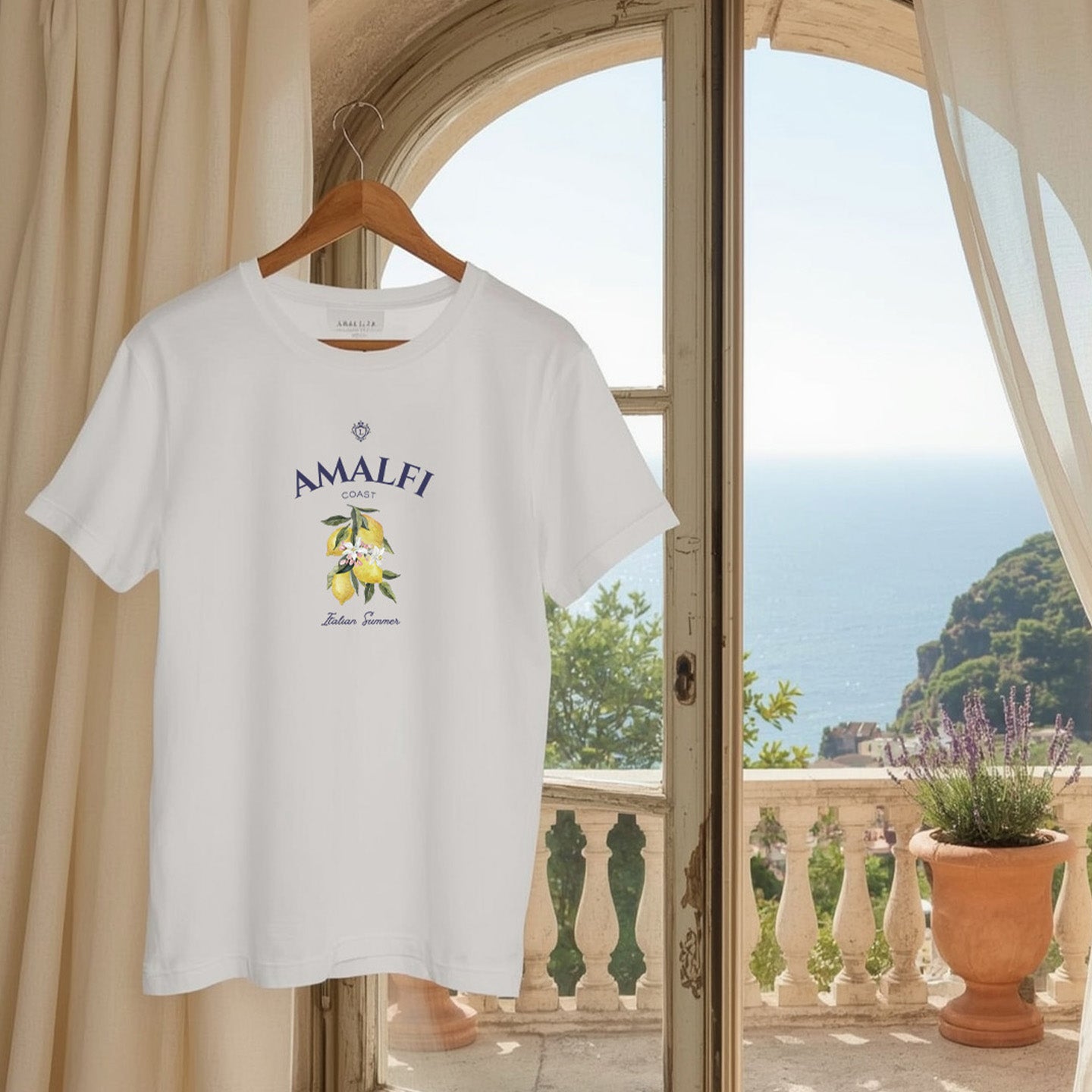 Amalfi Riviera Member T-Shirt | Classic Italian Elegance by the Sea