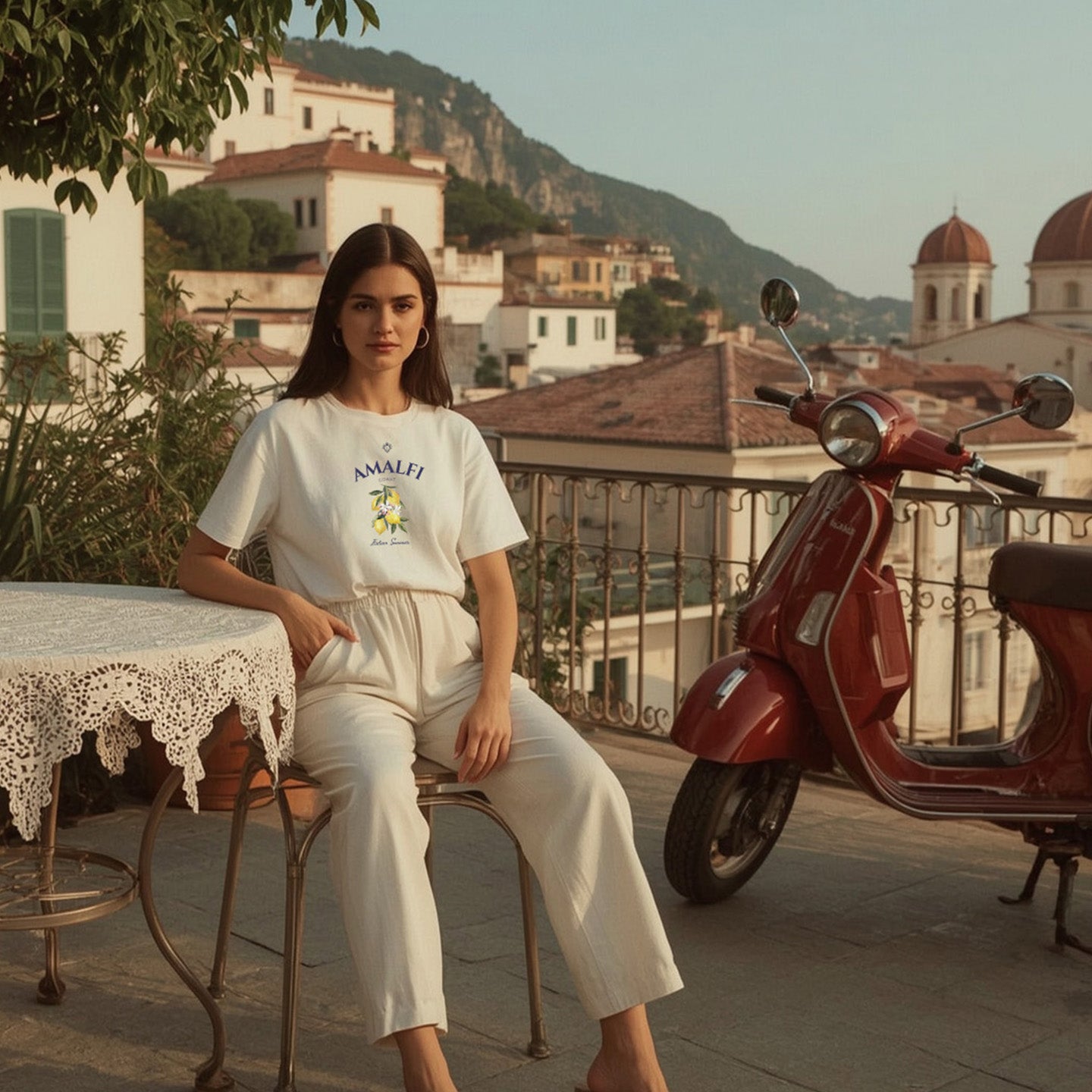 Amalfi Riviera Member T-Shirt | Classic Italian Elegance by the Sea
