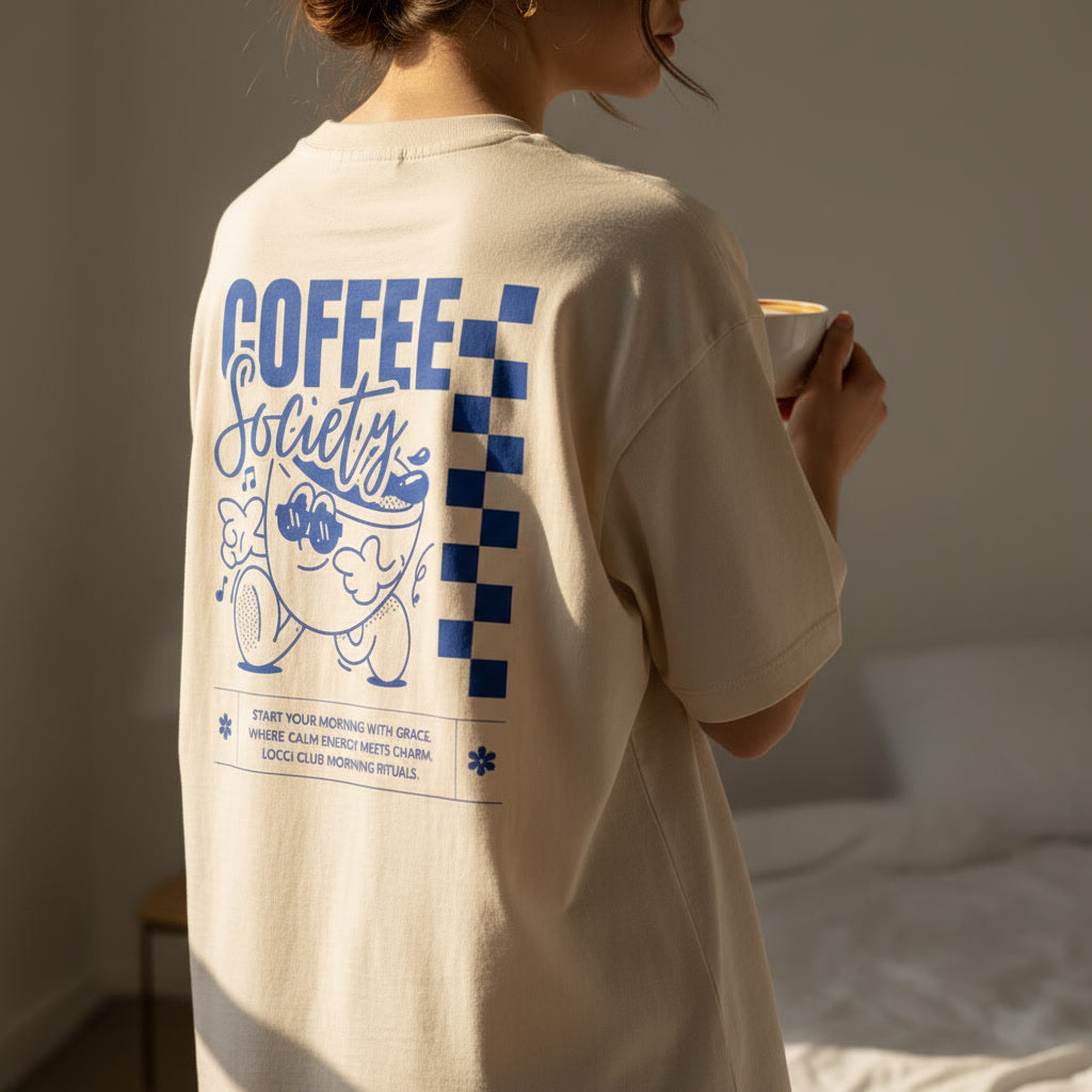 Coffee Society Ecru Tshirt
