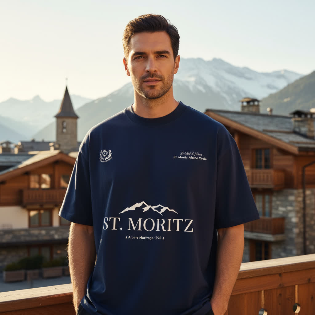 St. Moritz Alpine Club Navy T-shirt
