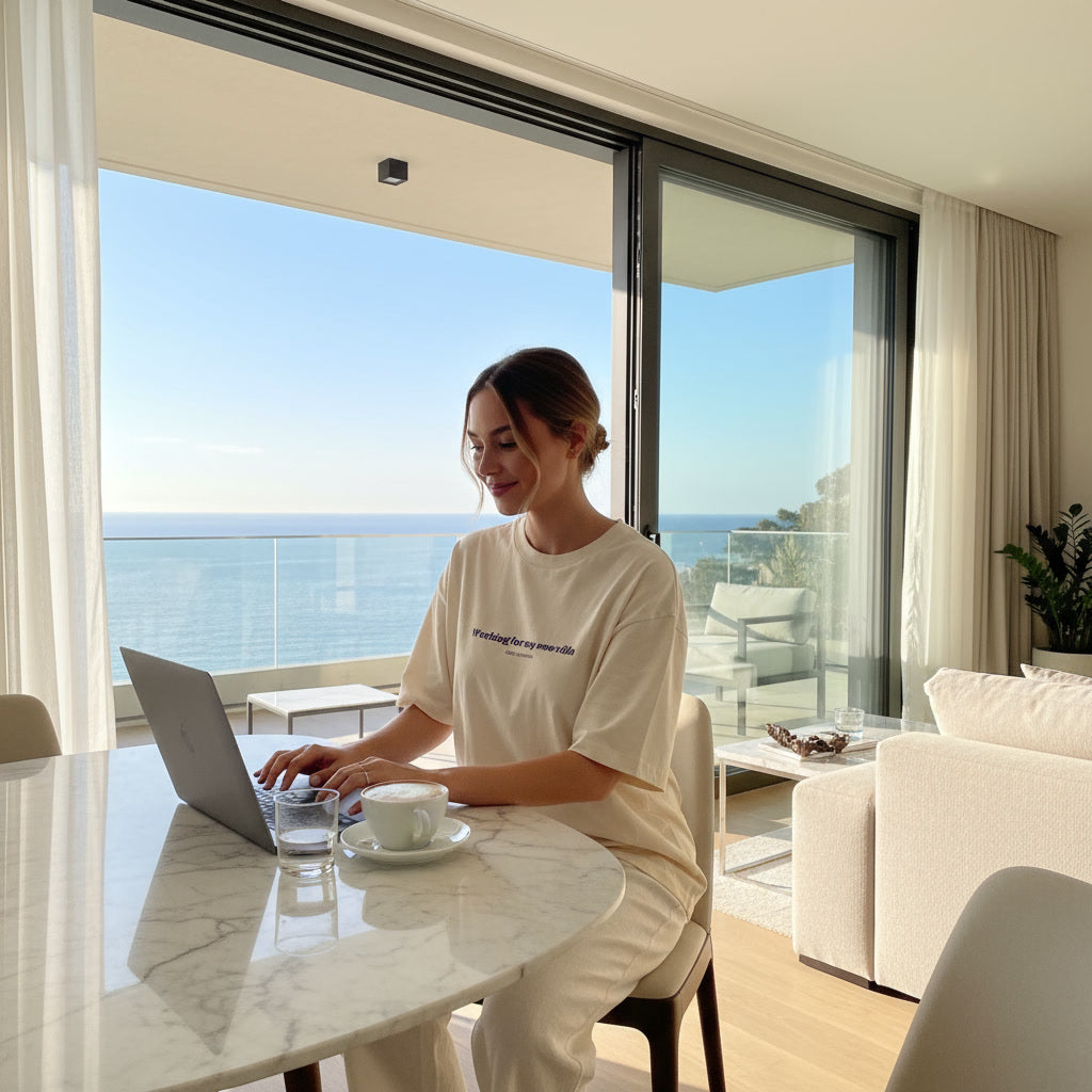 Working for My New Villa Ecru T-shirt