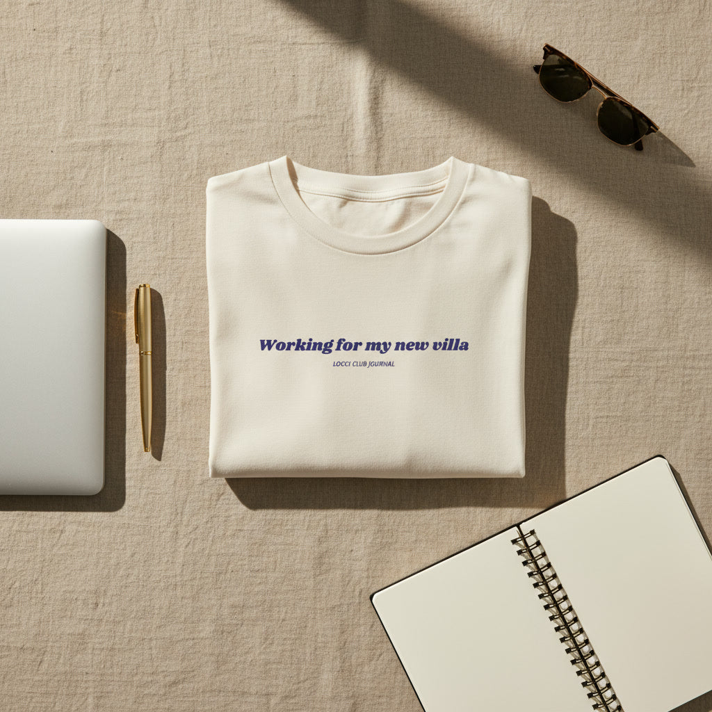Working for My New Villa Ecru T-shirt