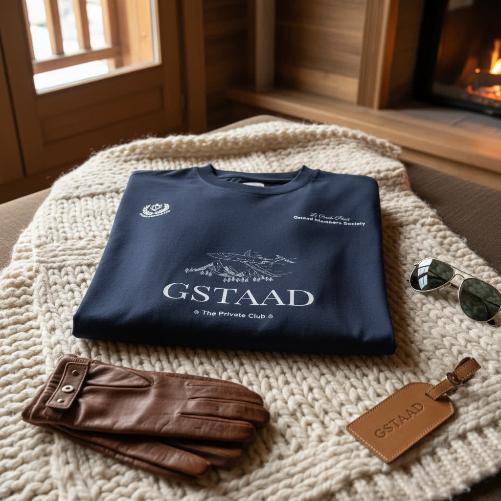Gstaad Private Club Navy T-shirt