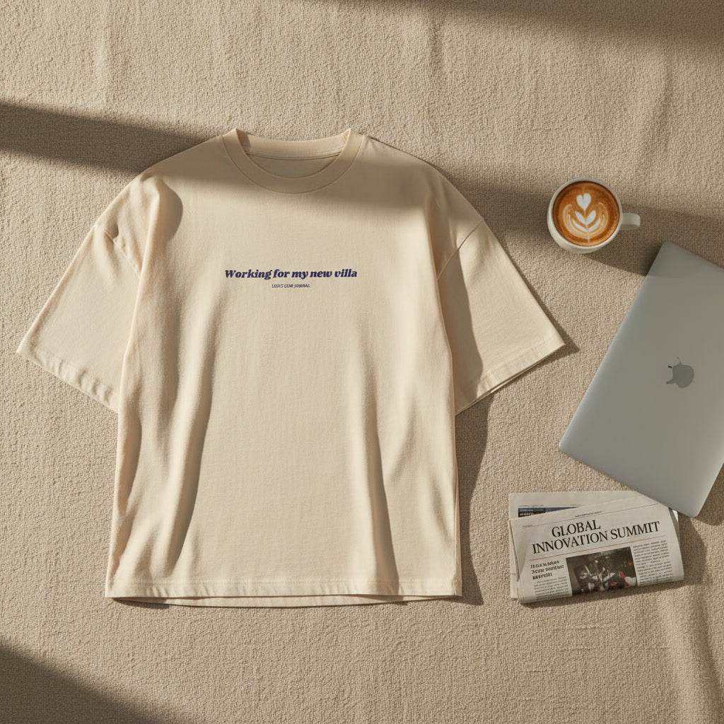 Working for My New Villa Ecru T-shirt