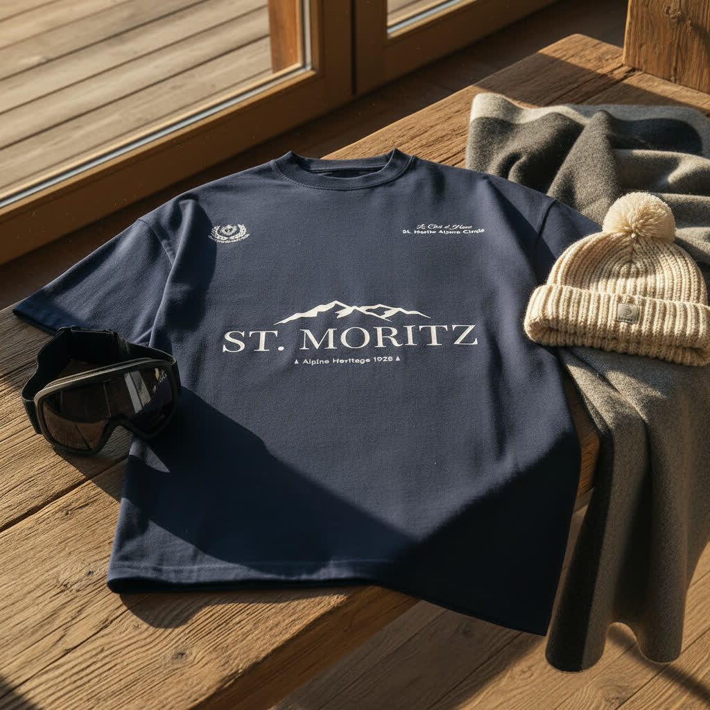 St. Moritz Alpine Club Navy T-shirt