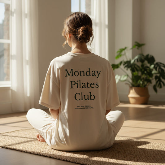 Monday Pilates Club Ecru T-shirt